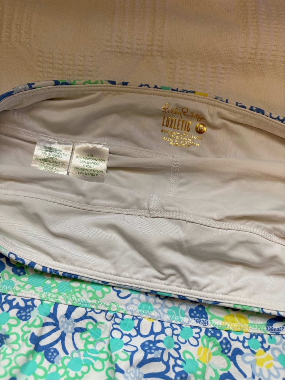 Lily Pulitzer “Bianca’s Love” Floral Tiered Ruffle Skort in Blue & Green. Size M - Picture 2 of 6